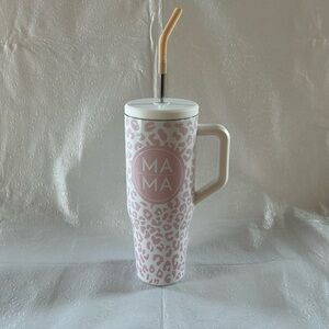 40 oz. Pink Leopard Print “Mama” Stainless Steel Tumbler Mother’s Day Stanley